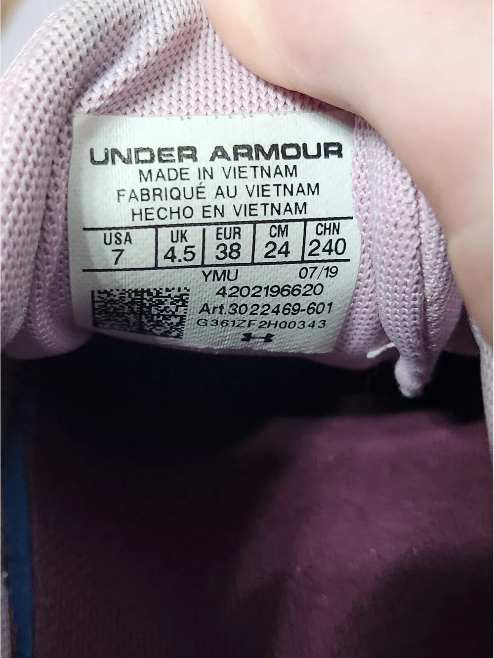 Under Armour Womens HOVR CTW 3022469-601 Pink Running Shoes Sneakers Size 7